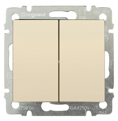 Legrand Valena кремовый переключатель 2-клавишный, 774308