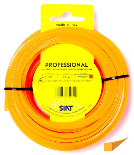 Леска триммерная 2.4 Квадрат Siat Professional, 2.4 мм, 15 м