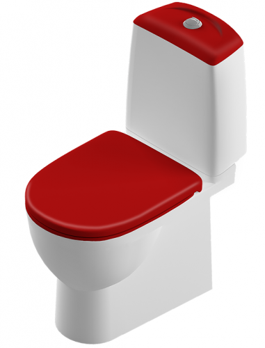 Унитаз-компакт Best Color Red с сиденьем из дюропласта с микролифтом, 640 х 340 х 770 мм
