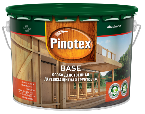 Пинотекст База бесцветная 10 л, Грунтовка антисептик для древесины Pinotex BASE