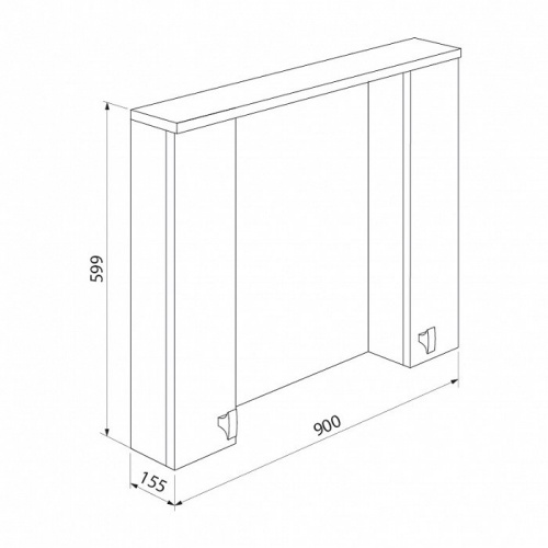 Шкаф-зеркалo для ванной 90 см, c подсветкой, белый, IDDIS Rise, RIS90W0i99, 170 х 900 х 630 мм