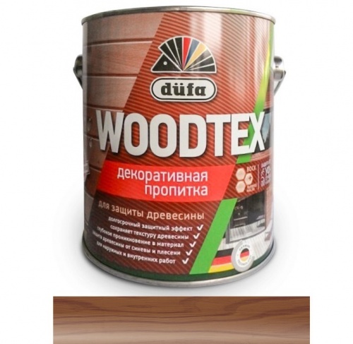 Dufa Woodtex, махагон, 0.9 л, Алкидная декоративно-защитная пропитка с твердым воском