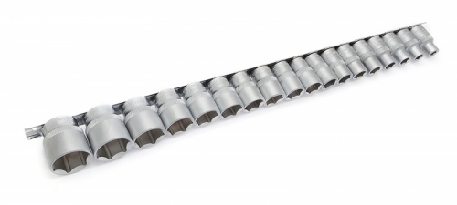 Набор головок 6-ти гранных 1/2" 18 предметов (8, 9, 10, 11, 12, 13, 14, 15, 16, 17, 18, 19, 21, 22, 24, 27, 30, 32 мм), 620118