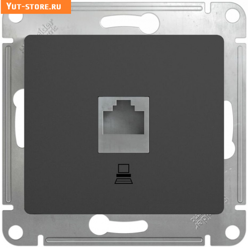 Schneider Glossa Антрацит Розетка компьютерная RJ45 кат.5E, GSL000781K