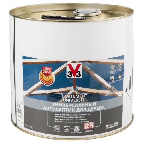 V33 Универсальный антисептик для дерева, 10 л