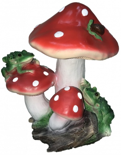 Фигура садовая Мухоморы и лягушки, 31 см
