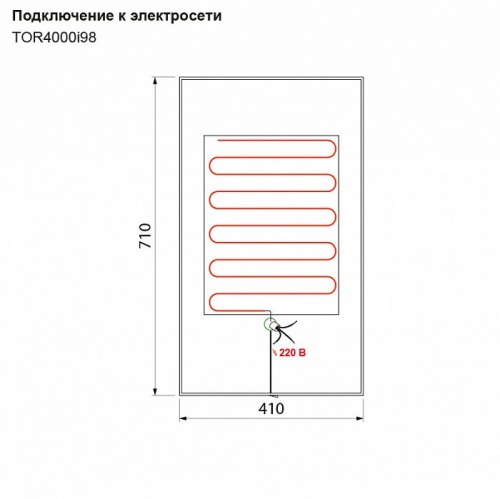Зеркало для ванной 40 см, белый, IDDIS Torr, TOR4000i98, 65 х 450 х 810 мм