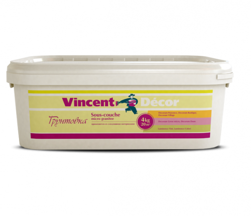 Vincent Decor Sous-couche micro granitee, 4 кг, Пигментированная грунтовка