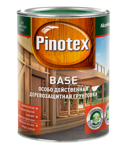 Пинотекст База бесцветная 1 л, Грунтовка антисептик для древесины Pinotex BASE