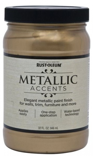 Metallic Accents Краска с эффектом насыщенного металлика на акриловой основе, светлое золото, 0.946 л