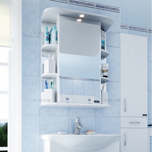 Зеркало-шкаф Герда 55, свет, фацет, 550 х 240 х 735 мм