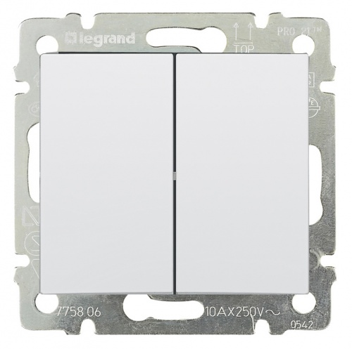Legrand Valena белый выключатель, 2-х клавишный, 774405