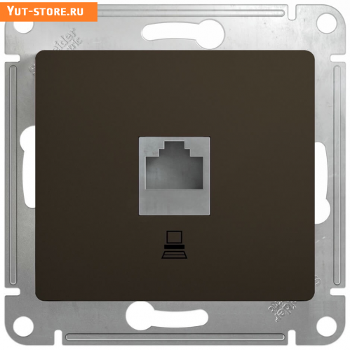 Schneider Glossa Шоколад Розетка компьютерная RJ45 кат.5E, GSL000881K