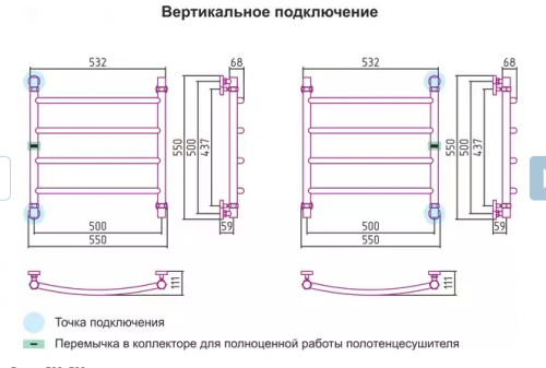 Полотенцесушитель с защитой от блуждающих токов Галант +, 500 х 500 мм
