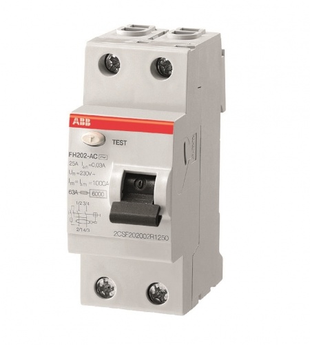 ABB УЗО  2P 25A 30mA (AC) FH202AC, 2CSF202004R1250