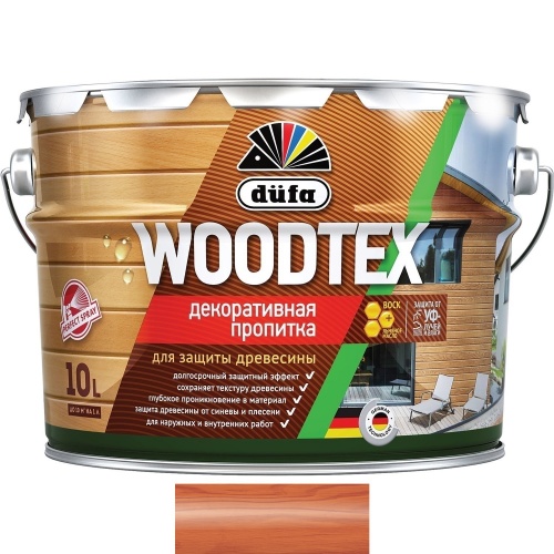 Dufa Woodtex, рябина, 10 л, Алкидная декоративно-защитная пропитка с твердым воском
