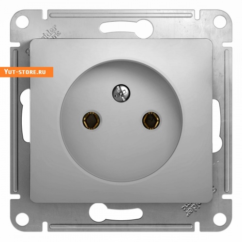 Schneider Glossa Алюминий Розетка  без заземления, GSL000341