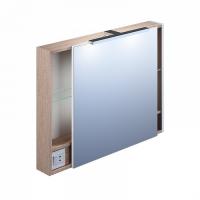 Шкаф-зеркалo для ванной 80 см, c подсветкой, под дерево, IDDIS Mirro, MIR8000i99, 166 х 800 х 600 мм